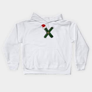 Letter X - Christmas Letter Kids Hoodie